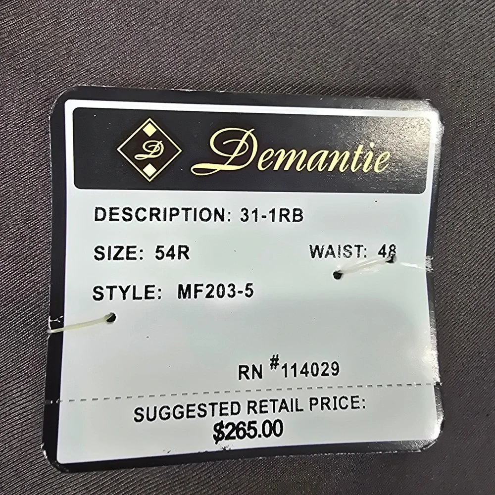 New Demantie Super 150s Blazer 54R Charcoal Brown 3-Button Travel Jacket W48‎